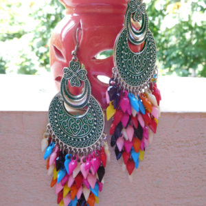 Multicolored Oxidised Earring