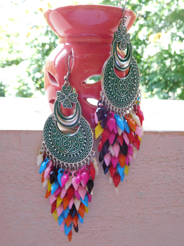 Multicolored Oxidised Earring